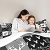 Camo Deer Boys Twin Comforter Set,Deer Antlers Silhouette Black Grey Camouflage Quilt Set for Kids Adults Room Decor,Wild Animals Hunting Adventure Rustic Comforter,Geometric Plaids Arrow Bedding Set #5