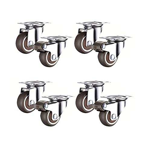 Roulettes universelles 1 pouce en caoutchouc avec freins pour meuble (8 pcs)