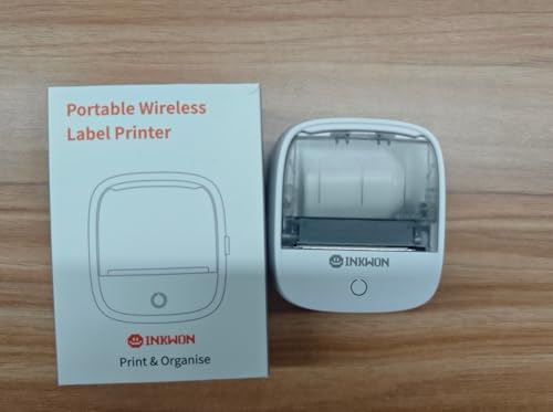 InkWon B21 Bluetooth対応 ラベルプリンター 価格タグ印刷 DIYラベル 業務用ラベルメーカー (ホワイトグレー)