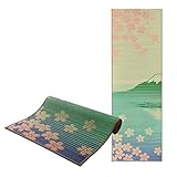FULI Japanese Tatami Yoga Mat, Igusa Mat, Non Slip Exercise & Fitness Mats, Pilates & Floor Workouts, Made in Japan (1/4' Thick), Sakura Fuji