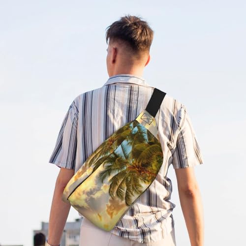 Sac banane de course ultra léger imprimé coucher de soleil avec sangle réglable