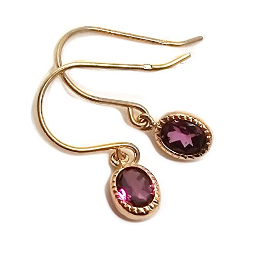 K10YG ロードライトガーネット フックピアス