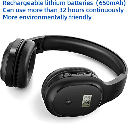 Image of Rechargeable and Portable Personal FM Radio Headphones with Best Reception, Wireless Headset Radio Ear Muffs for Jogging, Mowing, Cycling, Meeting FM Receiver