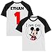 Personalized Mickey's 1st Birthday Shirt | Handmade Decorated Shirt | Personalized with Name | Unisex Short Sleeve Raglan T-Shirt