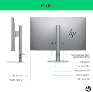HP Omnistudio X 27-cs0000sl All-in-One, Intel Core Ultra 5-125H, Intel Evo, RAM 16GB DDR5, SSD 1TB, Display 27” IPS FHD Antiriflesso, 5MP IR Privacy Cam, Non è Touch, Windows 11, Grigio