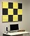 2x12x12 (12 Pk) YELLOW/CHARCOAL Acoustic Wedge Soundproofing Studio Foam Tiles