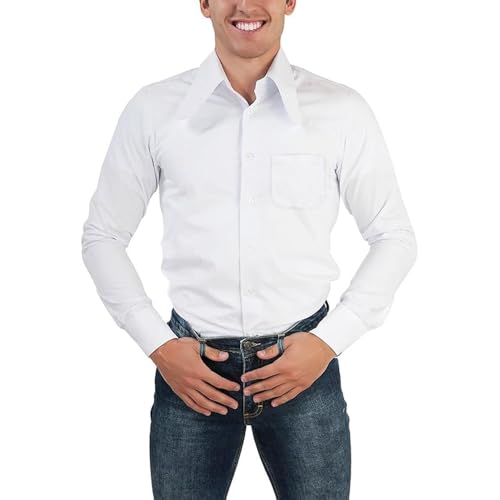 Mens 70s Disco Hip Hop Shirts Casual Button Down Paisley Floral Vintage Long Sleeve Large Collar Shirt2