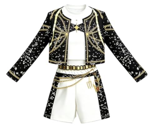 WFFMDZ Girls Sparkle Chain Detail Dress K-pop Fashion Inspired Performance Outfit for Girls