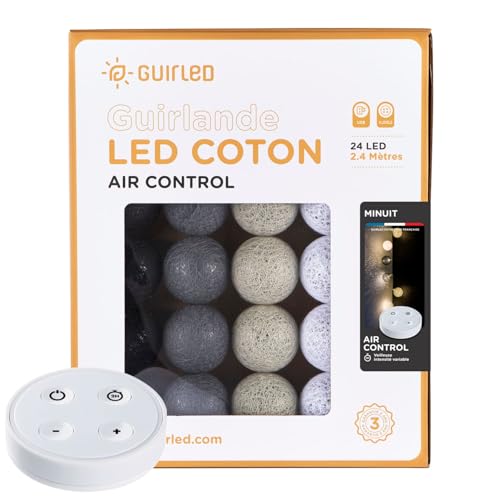 Guirlande lumineuse boules coton LED télécommande veilleuse bébé secteur