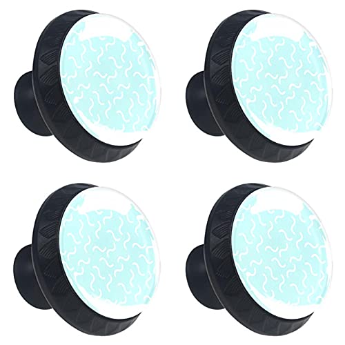 Lot de 4 boutons de tiroir ronds Memphis en verre de cristal pour armoire, armoire, bibliothèque, armoire