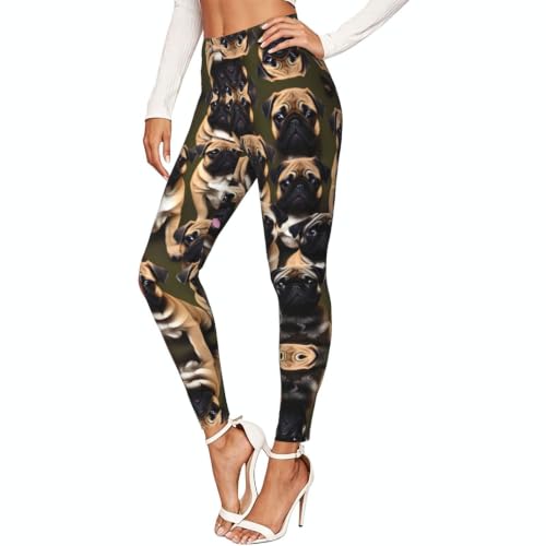 Leggings de compresión de pug para entrenar en el gimnasio y pasear cómoda