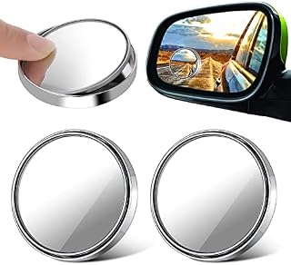 Cobee Car Blind Spot Mirror, 2pcs Adjustable HD Convex Glass Mirror Car Door Mirrors Automotive Exterior Mirrors Mirror for Blind Side Seamlessly Contours to Rear View Side Mirrors Peel & Stick