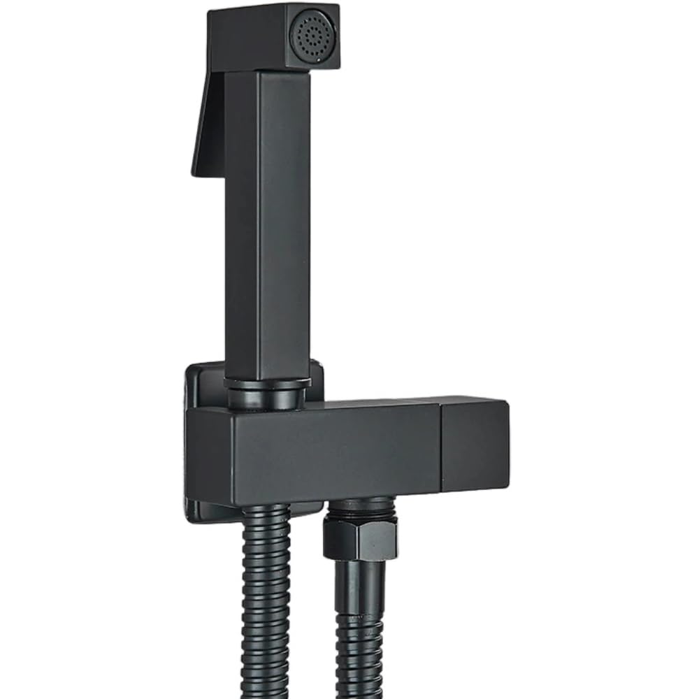 Grifo de inodoro para higiene íntima diaria con agua fría en negro mate