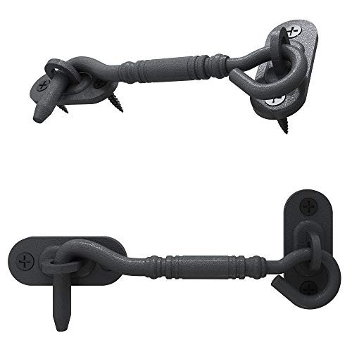 Skysen 4” Privacy Hook Latch For Sliding Barn Door, Black(2802) #TOP5