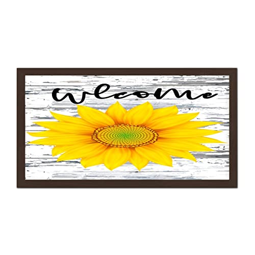 Étagère suspendue bois motif tournesol 30,5x55,9cm pour déco murale rustique