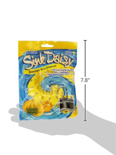 Compac Sink Daisy Scented Kitchen Sink Strainer Infuses & Freshens Your Sink, Must Have Kitchen Sink Accessories, Sink Drain Strainer - Catcher, Yellow, Lemon Scent, 12 Count, (Pack Of 12) #TOP5