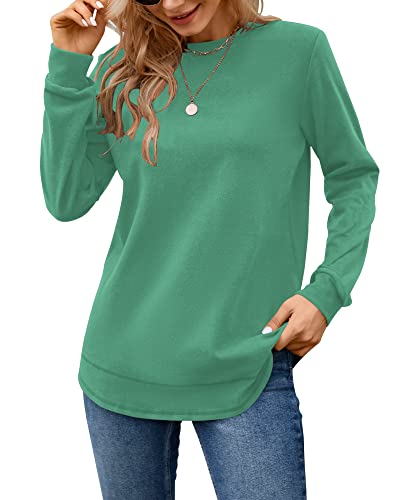 Image of MOLERANI Sweatshirts for Women Casual Long Sleeve Crewneck Shirt Tunic Tops | Pullovers, Soft Lightweight Warm Fabric, Loose Fit, Fall Winter Trendy Clothes, Daily Wear, Workout, Outdoor Outfits