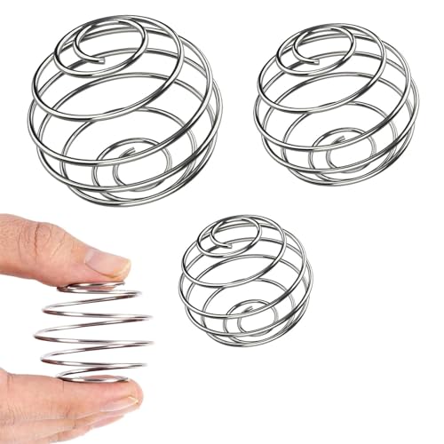 3 unidades de aço inoxidável para proteínas, bola shaker de metal, bola tipo bala de primavera, batedeira de proteínas, bola misturadora de proteínas, misturador de garrafas de metal, para desportos