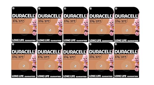 10X Duracell 376/377 (10 blísters de 1 batería) 10 pilas (SR626/V377/V376/SR66/SR626W/SR626SW)