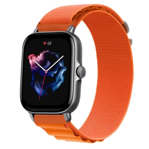 Bracelet de montre 22mm en nylon orange pour Huawei Watch GT 4/5 et Galaxy Watch