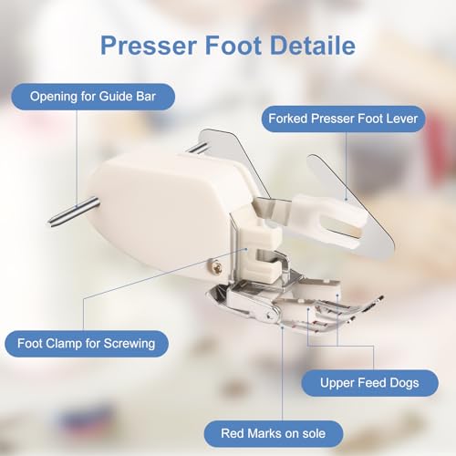 Image of Presser Foot Open Toe Walking Foot Quilting and Sewing Thick Fabrics Compatible with Brother Sewing Machine F033N F033 XC2214002 for Brother Walking Foot Sewing Machine