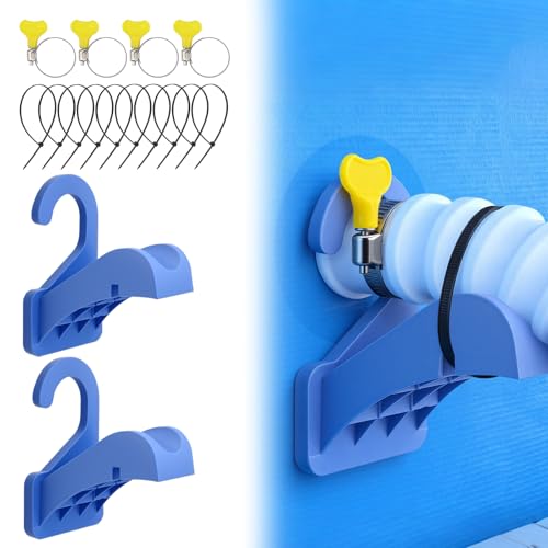 2 PCS Swimming Pool Pipe Holders, Above Ground Pool Accessories with Hose Support - Pool Hose Holder