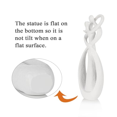 Trycooling Kissing Lovers Statue Abstract Sculpture Resin Statues for Home Decor Modern Home Office Desktop Shelf Bookshelf Decor (White, Small)