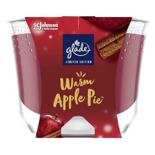 Glade Langanhaltende Duftkerze im Glas, Warm Apple Pie, bis zu 30 Stunden...