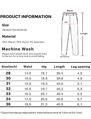 Gingtto Mens Dress Pants Slim Fit Stretch Chino Pants Men Black (34W X 32L) #TOP6
