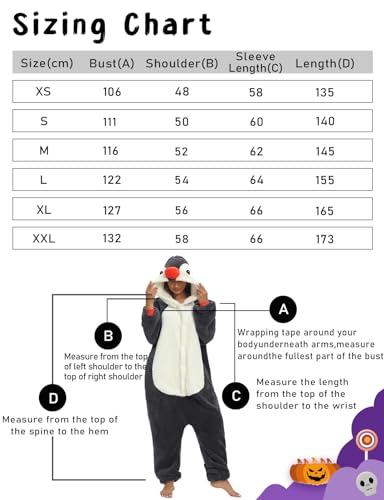 Miniatura 5 de Xinlong Traje De Pingüino Pijama Onesie De Fiesta Unisex Para Adultos Para Cosplay Ropa De Dormir Traje De Disfraz Para Pajamas Party Carnaval Halloween Navidad
