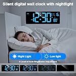 XREXS Digital Wall Clock Large Display, 16.5" LED Wall Clock | Auto DST, Count Up/Down Timer Clock with Remote Control for Living Room Bedroom Office Wall Decor
