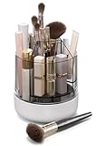 CTIME 360° drehbarer Make-up-Organizer, 5-stufiger Fächerhalter für Make-up-Pinsel, Kosmetikaufbewahrung für Lippenstifte, Nagellack, Schminktisch, Badezimmer und Schreibtisch