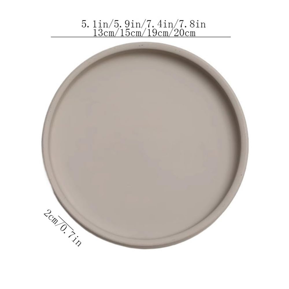 Versatile Sottovasi Rotondi in Ceramica for Interni ed Esterni(Grijs,Grande)