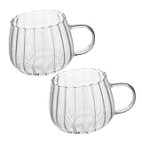 ZUNOXAZ 2 Stück Hitzebeständige Transparente Gläser mit Henkel Vielseitige Trinkbecher für...