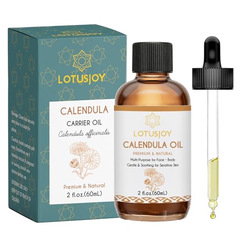 LOTUSJOY Calendula Oil Premium & Natural Multi-Purpose for Face & Body Gentle & Soothing for Sensitive Skin 2 fl oz (60mL)