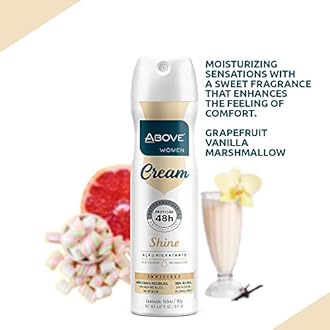 ABOVE 48 Hours Antiperspirant Deodorant, Cream Shine, 3.17 oz - Spray Deodorant for Women - Patchouli, Oak Musk, and Citrus Notes - Stain-Free
