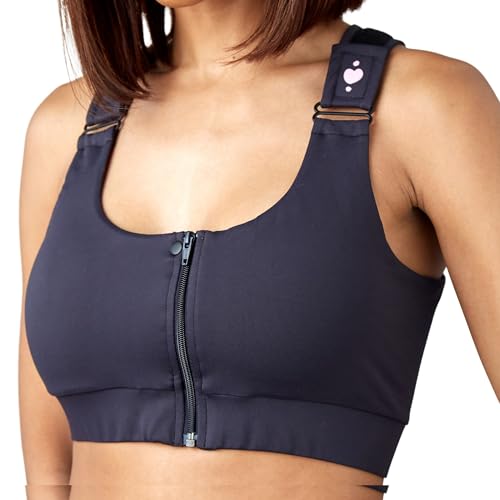heart&core Shirl Bra, Post-Surgery Racerback Sports Bra - Post Augmentation, Comfortable, Quick-Drying, Double Zip Front2
