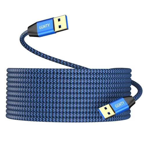 USB to USB Cable 25FT,Durable Braidedfor USB 3.0 Male to Male Type A to Type A Cable Data Transfer...
