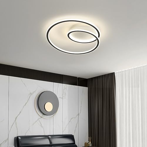 Plafonnier LED dimmable rond blanc de 50cm avec télécommande - 5