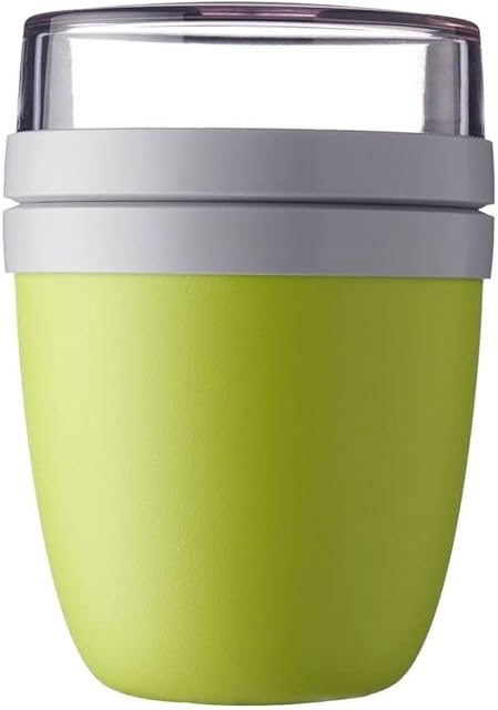 Mepal - Pojemnik na lunch Ellipse - praktyczny kubek na jogurt i kubek na musli - podział na jogurt i musli - nadaje się do zamrażarki, kuchenki mikrofalowej i zmywarki - 500 ml + 200 ml - Nordic