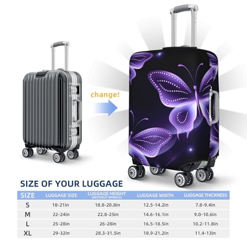Beautiful Purple Butterfly Print Luggage Suitcase Covers Elastic Washable Luggage Protector Luggage Covers For Suitcase 6