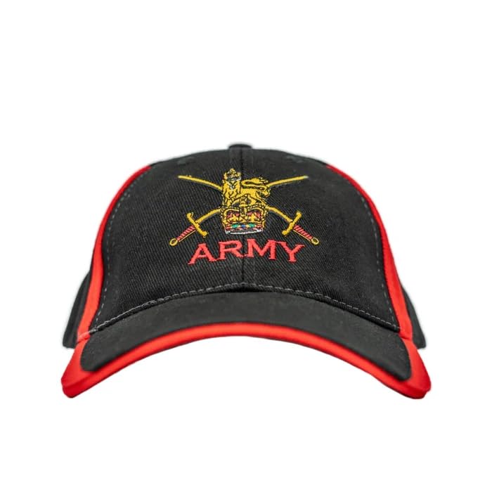 Casquette militaire noir et rouge idéale pour la randonnée et l'airsoft