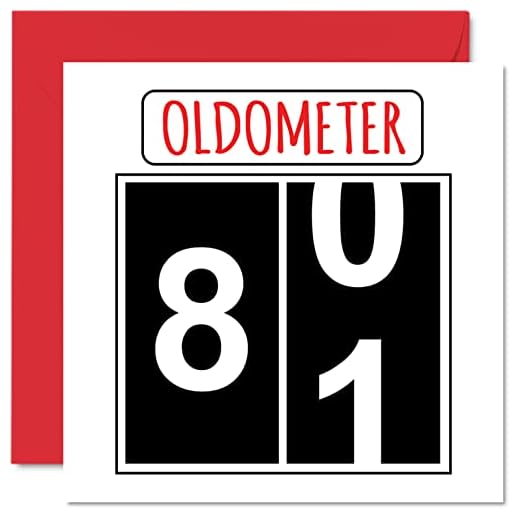 Divertidas tarjetas de cumpleaños 81 para hombres y mujeres, olómetro, tarjeta de feliz cumpleaños para papá, mamá, tarjetas de felicitación de 145 mmx145 mm, tarjeta de felicitación de 81 cumpleaños