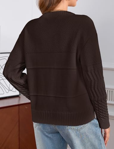 Womens Casual Long Sleeve Sweaters Crewneck Solid Knit Ribbed Sweater Winter Outfits Pullover Jumper Tops3