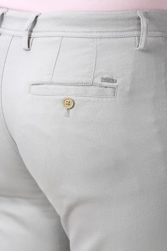 Image of Peter England Men's Slim Fit Stretchable Casual Trousers | Office & Everyday Wear | Comfortable & Smart Look