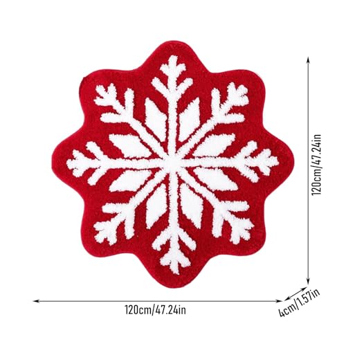 Tapis de bain de Noël en microfibre rouge d'une douceur exceptionnelle