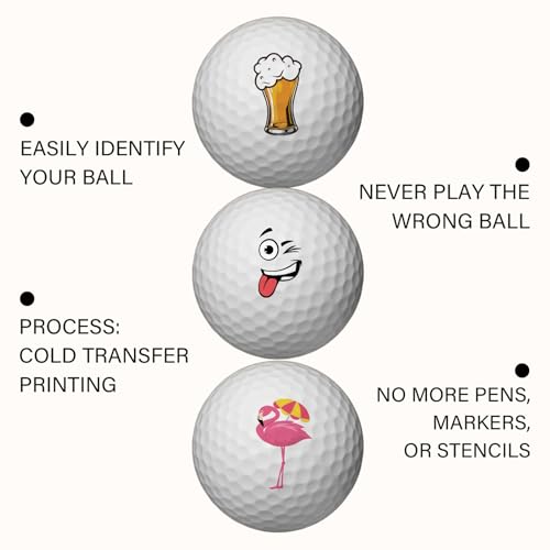 PLIGREAT Marcadores de bola de golfe Cheers Beer 24 peças adesivos criativos para identificar bolas
