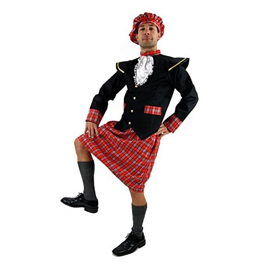 DRESS ME UP - K37/56 Disfraz escocés kilt Braveheart Highlander hombres talla 56