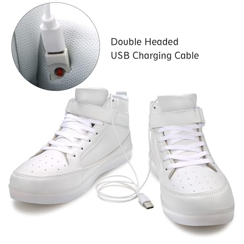 Image of Light Up Shoes Men Women LED Shoes USB Charging Adult High Top LED Sneakers Glow in The Dark Footwear for Dancing Party Festivals Festivals