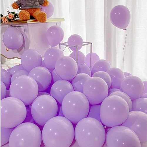 Image of 5 inch Pastel Purple Party Balloons, 100 pcs Mini Macaron Purple Latex Balloons for Birthday Wedding Baby Shower Decorations(Pastel Purple)